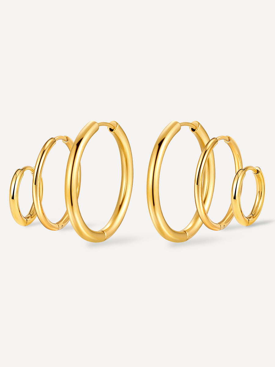 Trio Hoops Set Gold