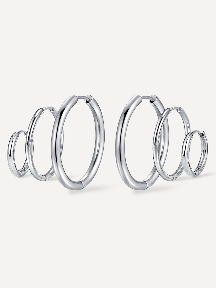 Trio Hoops Set Silber