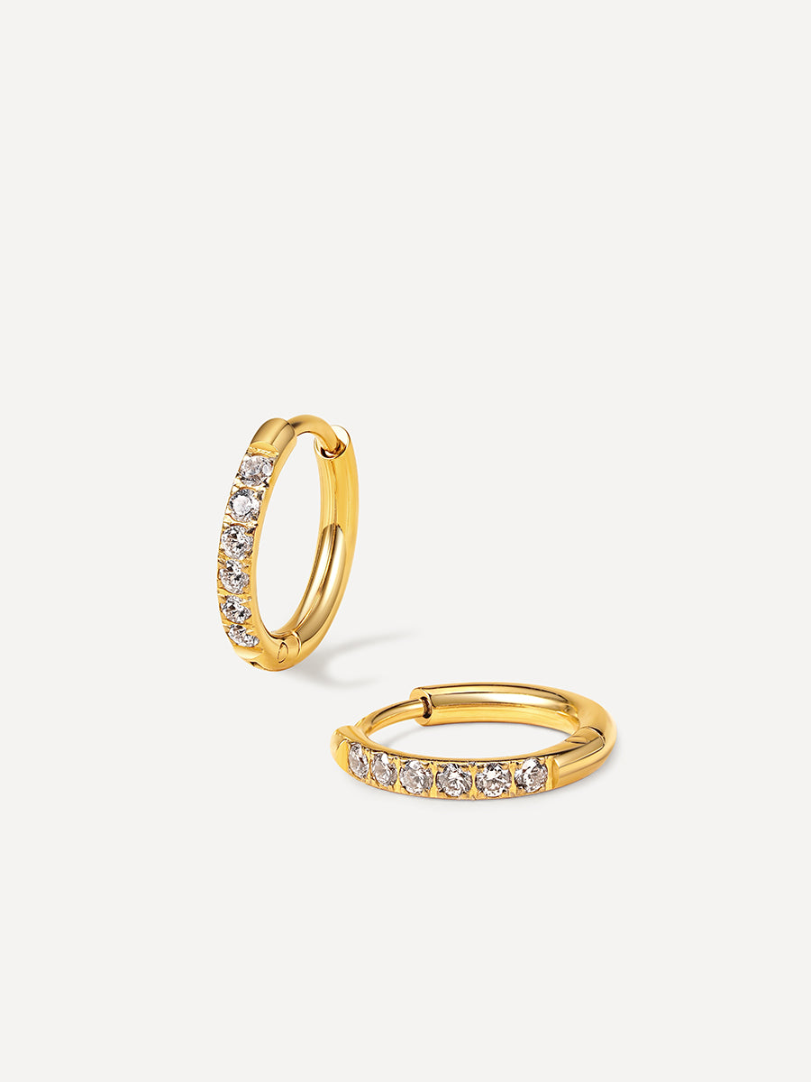 CRYSTALIZED SHINE HOOP Medium Ohrringe Gold