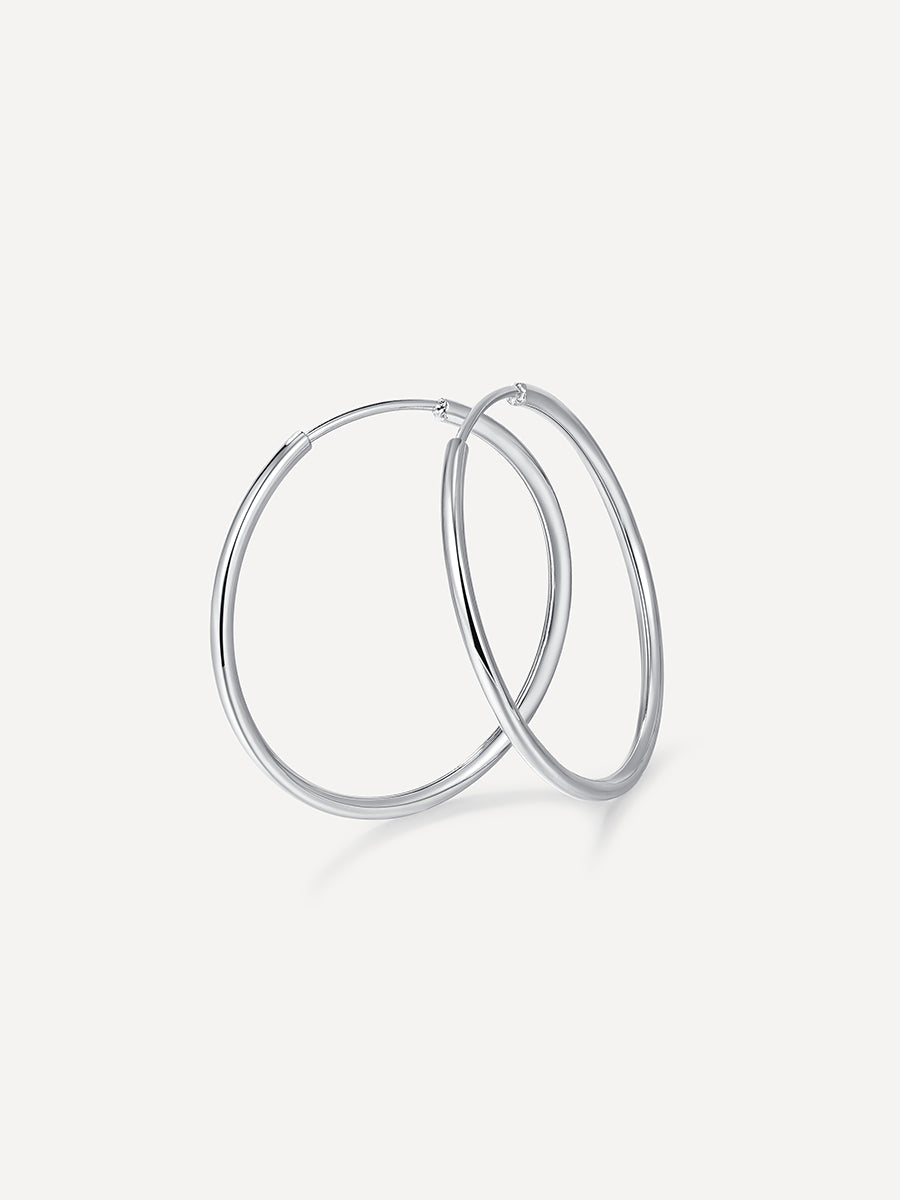 Slim Hoop Large Ohrringe Silber
