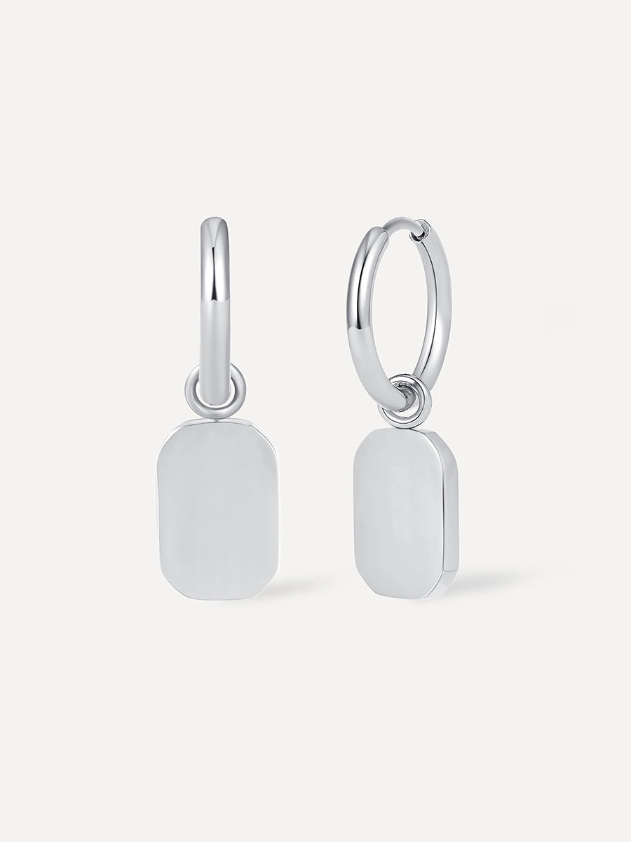 Polygon Drop Ohrringe Silber