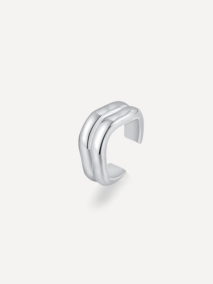 Curvy Wave Earcuff Silber