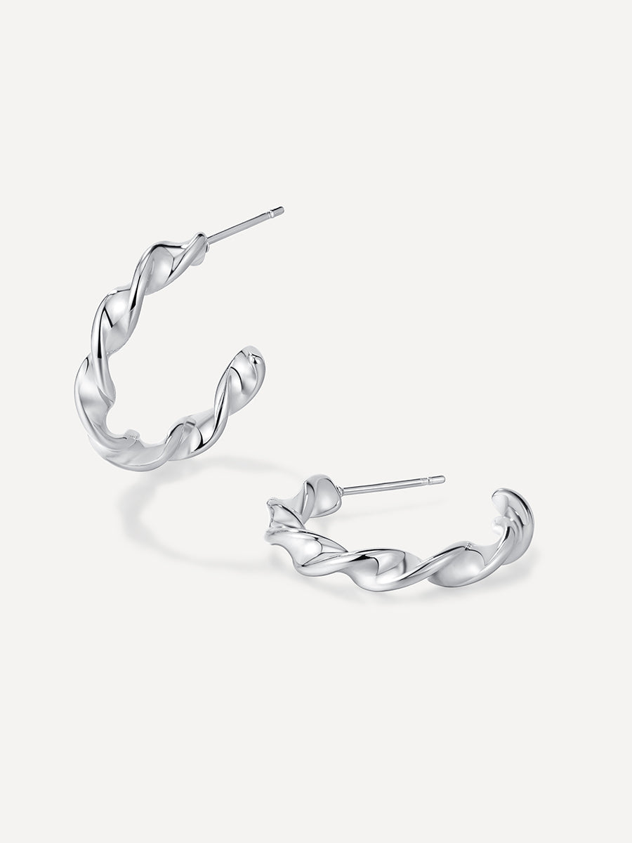FINE TWIST OHRRINGE SILBER