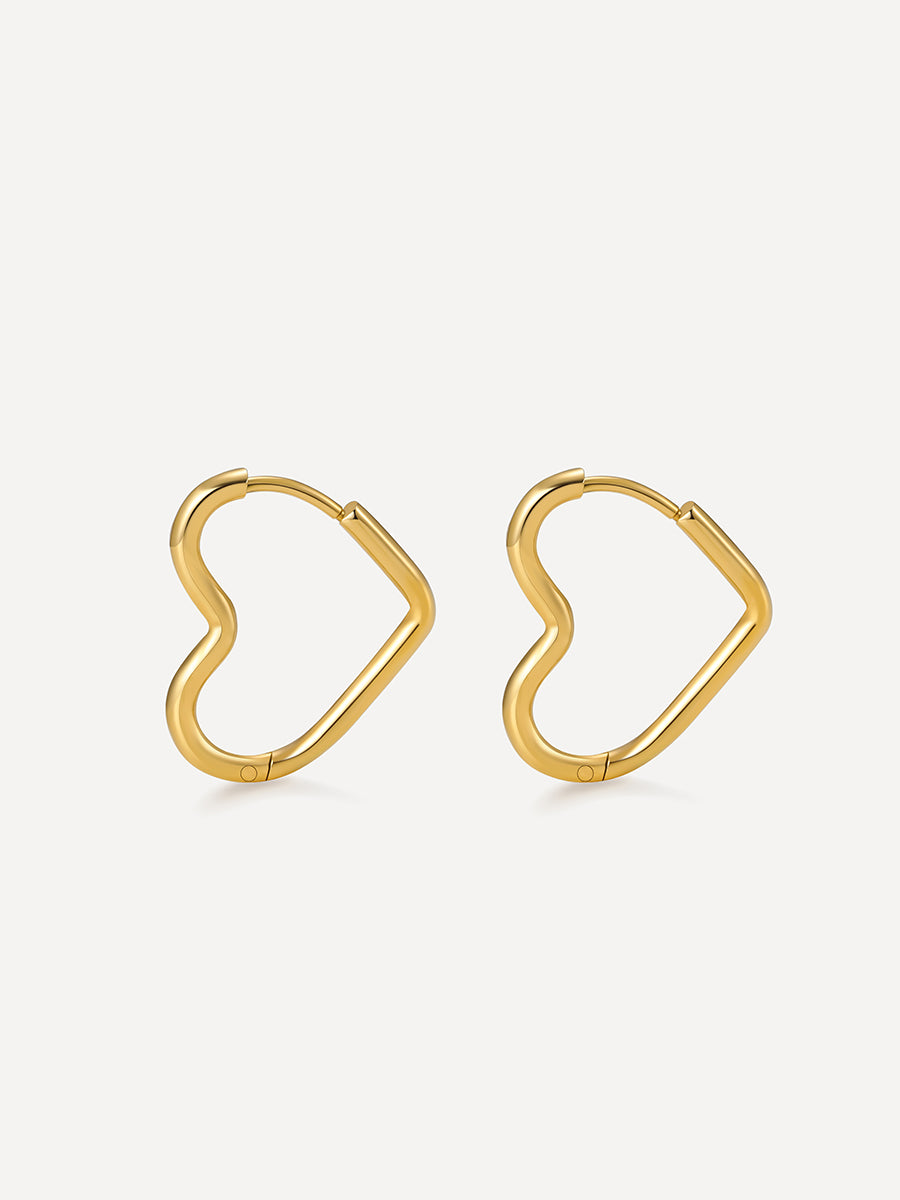 20mm Open My Heart Ohrringe Gold