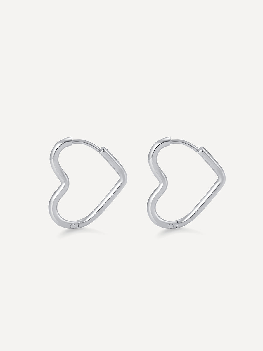 20mm Open My Heart Ohrringe Silber