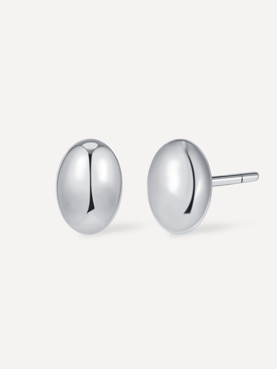 Simple Oval Ohrringe Silber