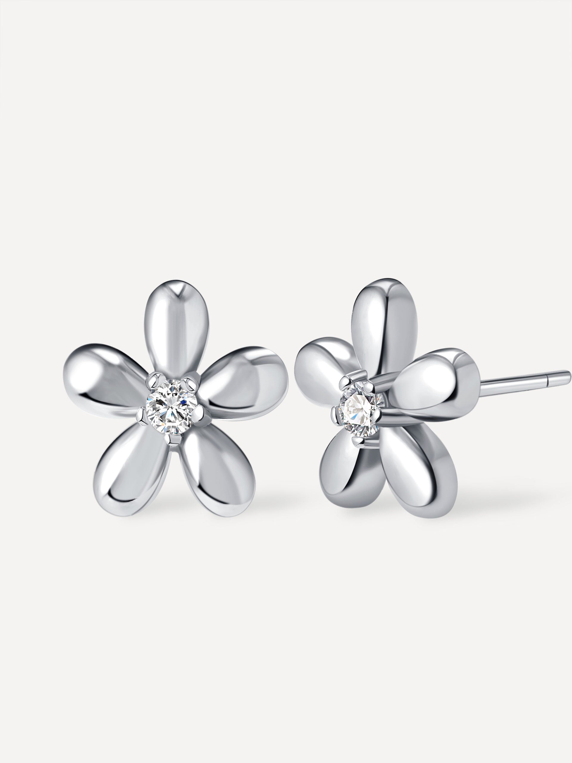 Simple Flower Ohrringe Silber