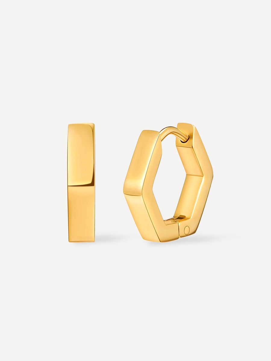 Minimalist Hexagon Ohrringe Gold