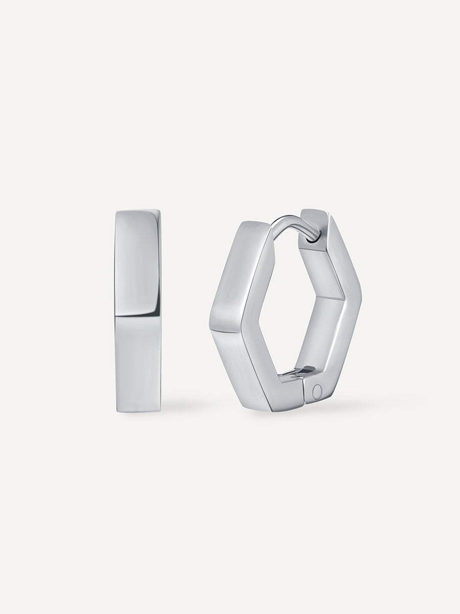 Minimalist Hexagon Ohrringe Silber