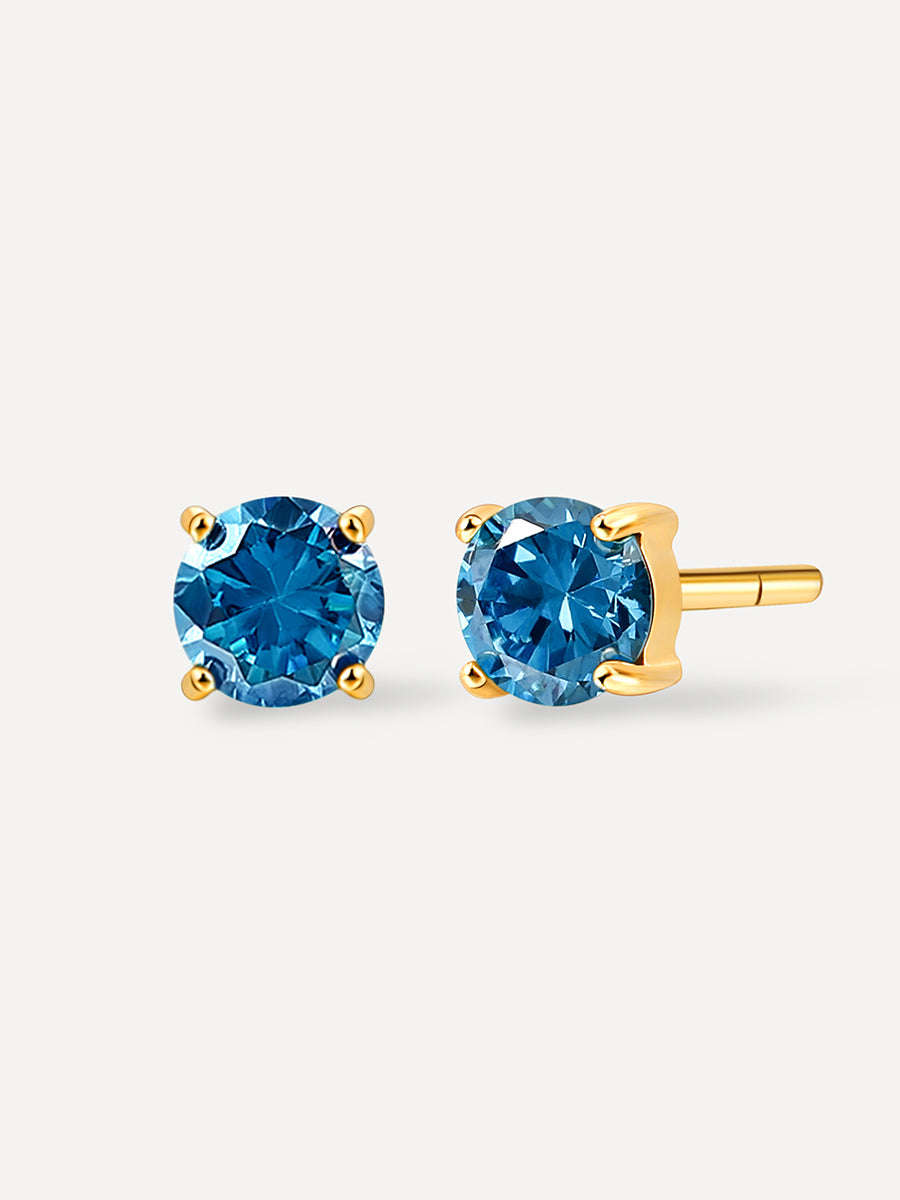 Sea Blue Ohrstecker Gold