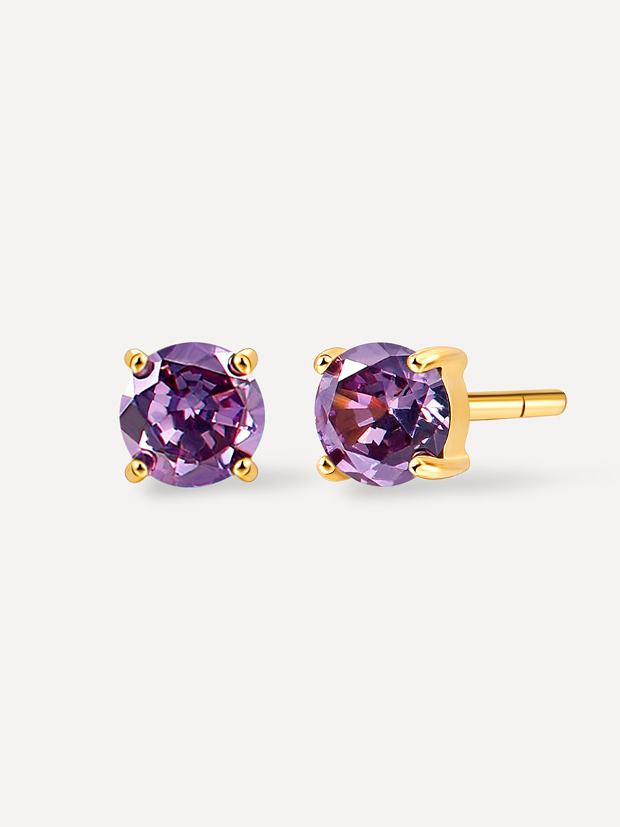 Purple Ohrstecker Gold