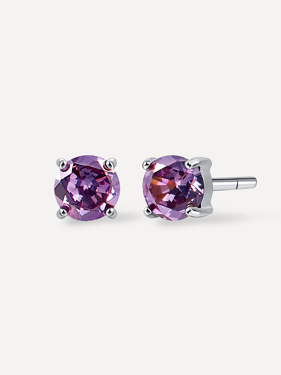 Purple Ohrstecker Silber