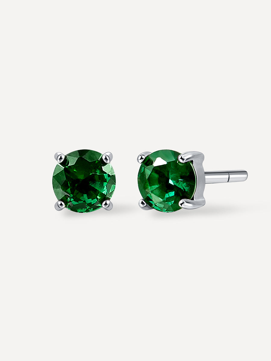 Green Ohrstecker Silber