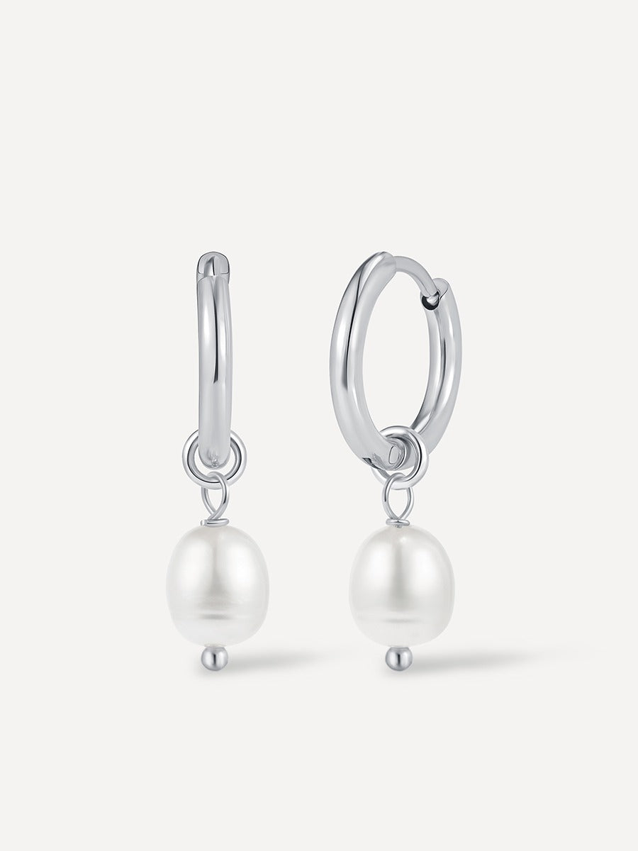 Modern Pearl Small Ohrringe Silber