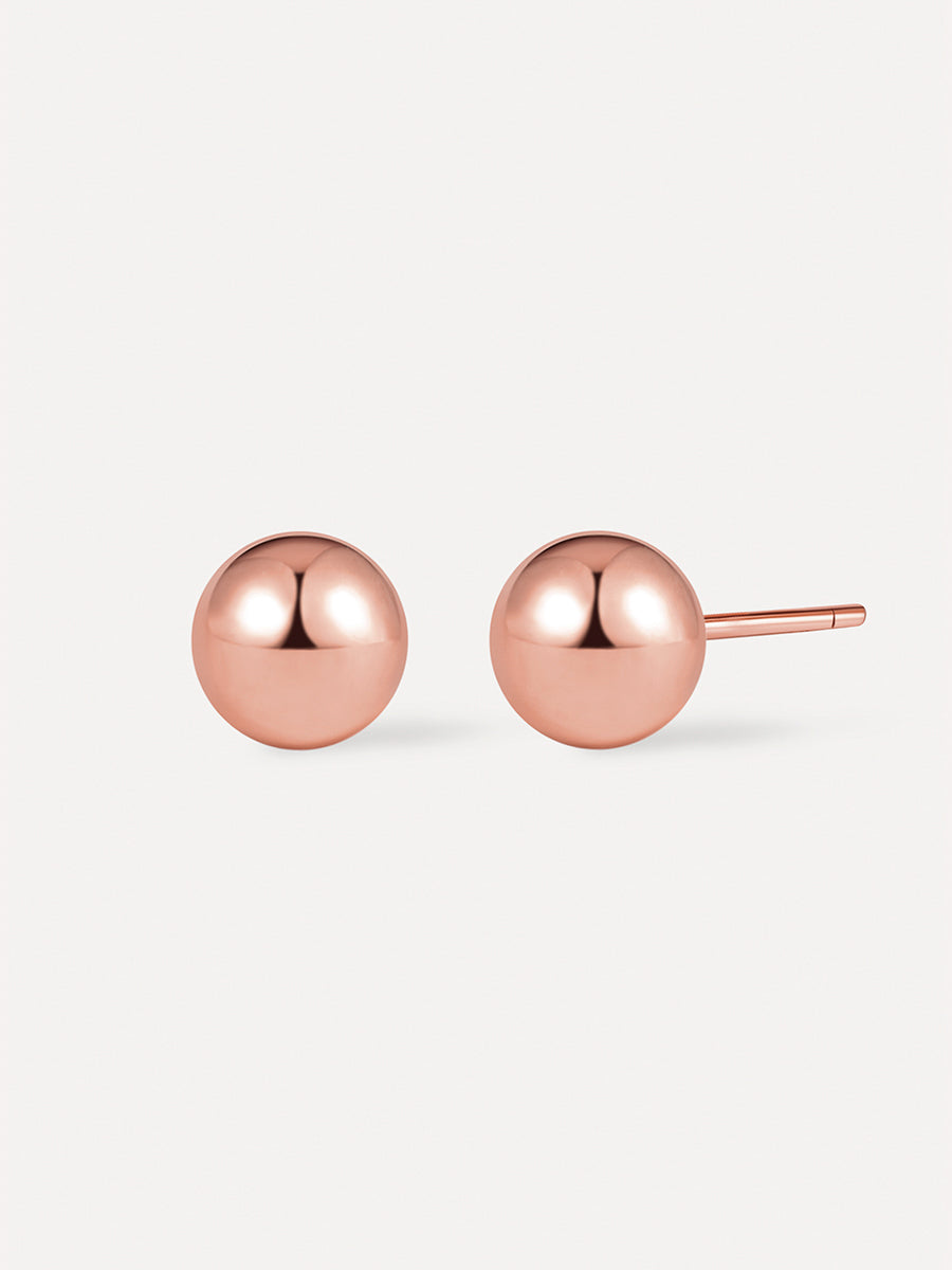 Round Ball  Ohrringe Rosegold