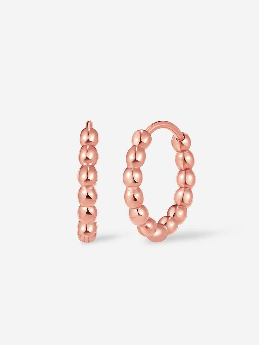 Beaded Hoop Ohrringe Rosegold