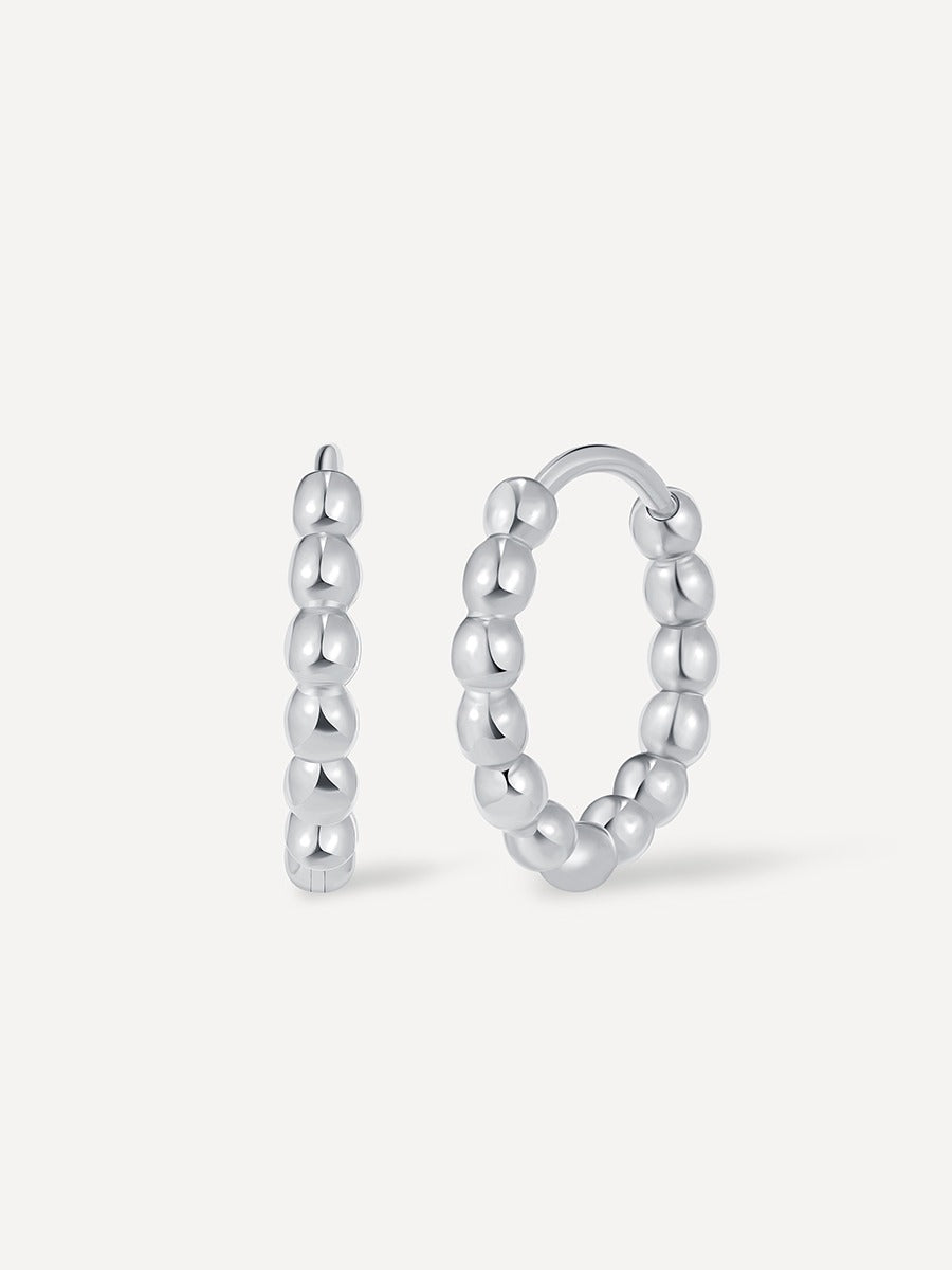 Beaded Hoop Ohrringe Silber