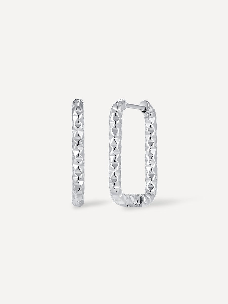 Geometric Hoop Ohrringe Silber