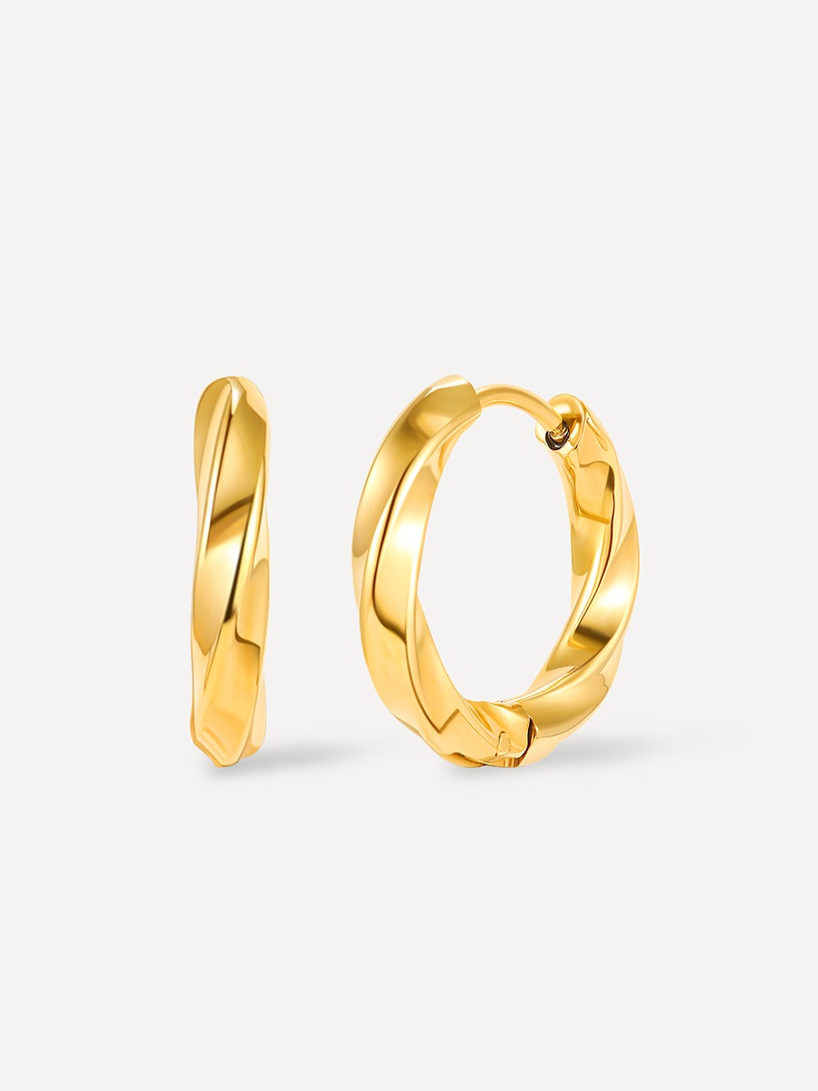 Small Twist Hoop Ohrringe Gold