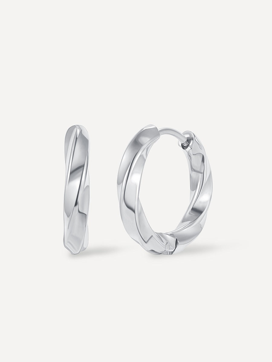 Small Twist Hoop Ohrringe Silber