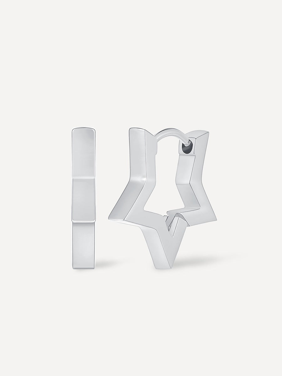 Star Huggie Ohrringe Silber