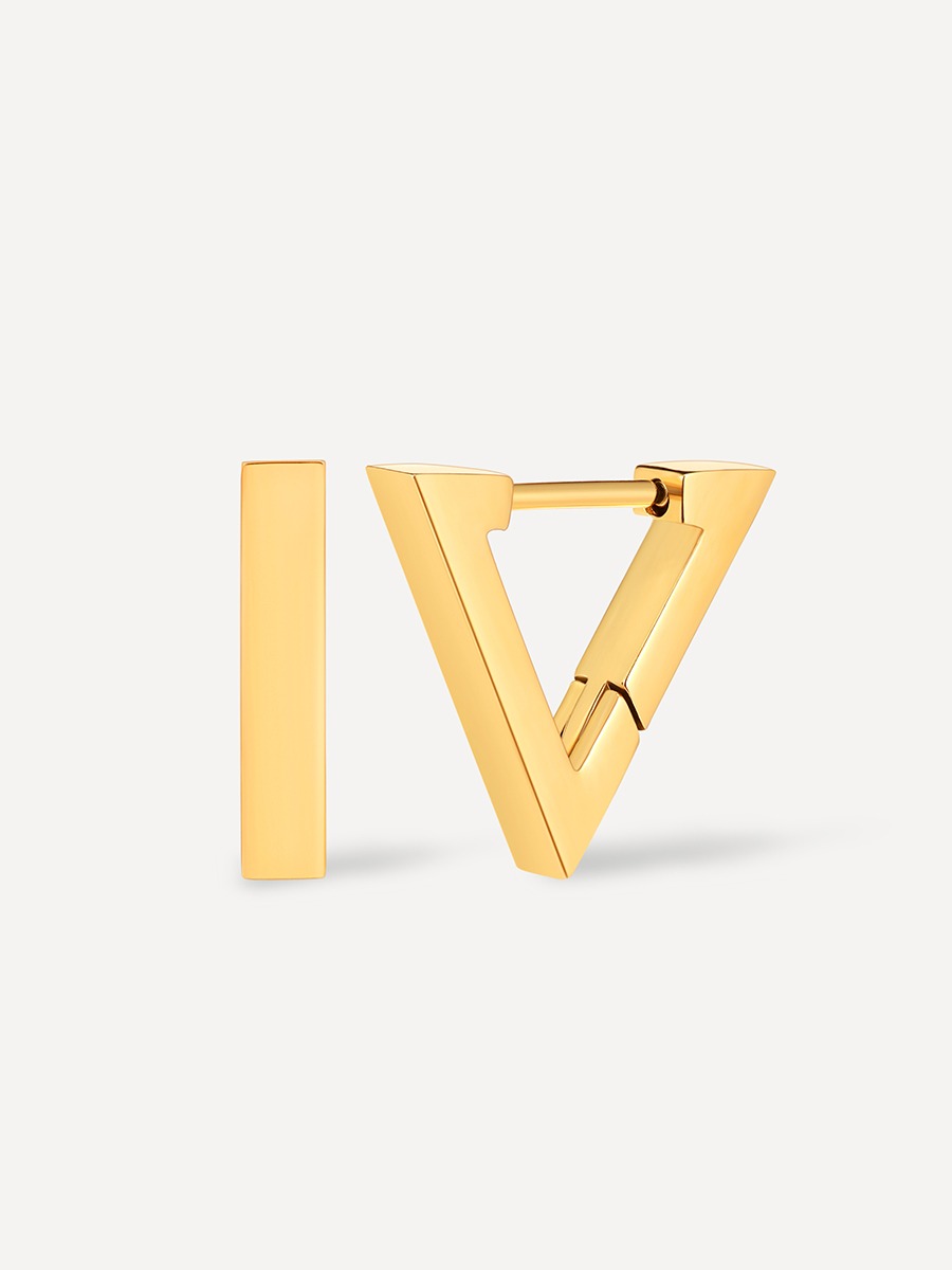 Triangle Huggie Ohrringe Gold
