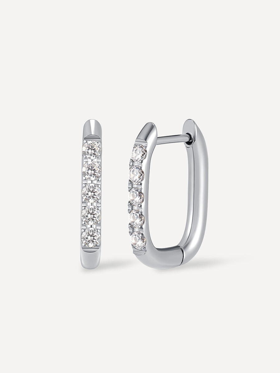 Moon Phase Brilliant Ohrringe Silber