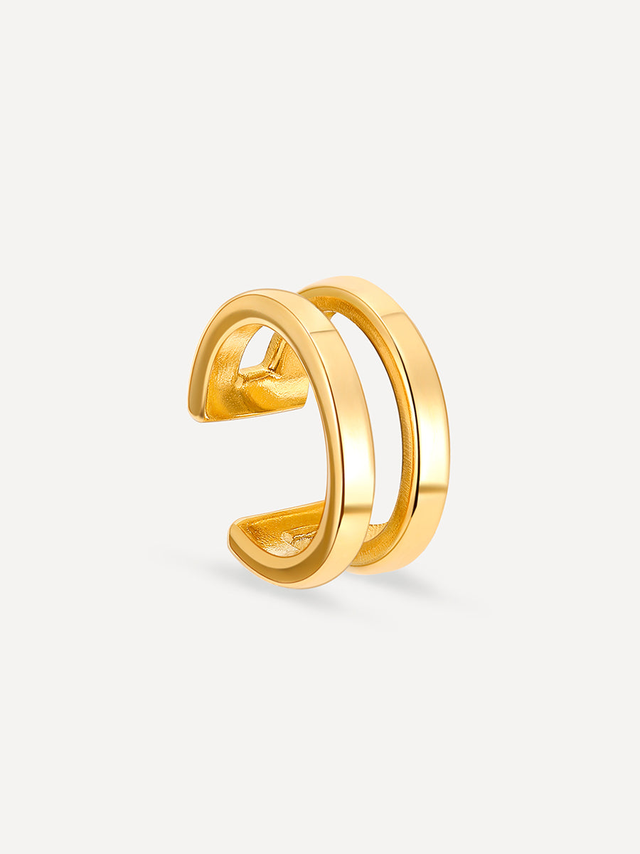 Moon Phase Duo Plain Earcuff Gold