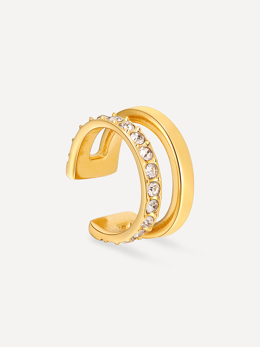 Moon Phase Duo Brilliant Earcuff Gold