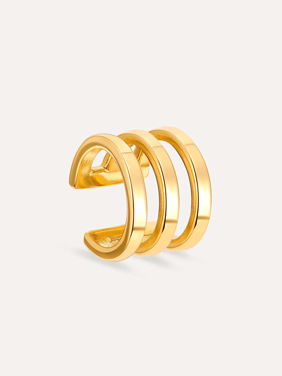 Moon Phase Trio Plain Earcuff Gold