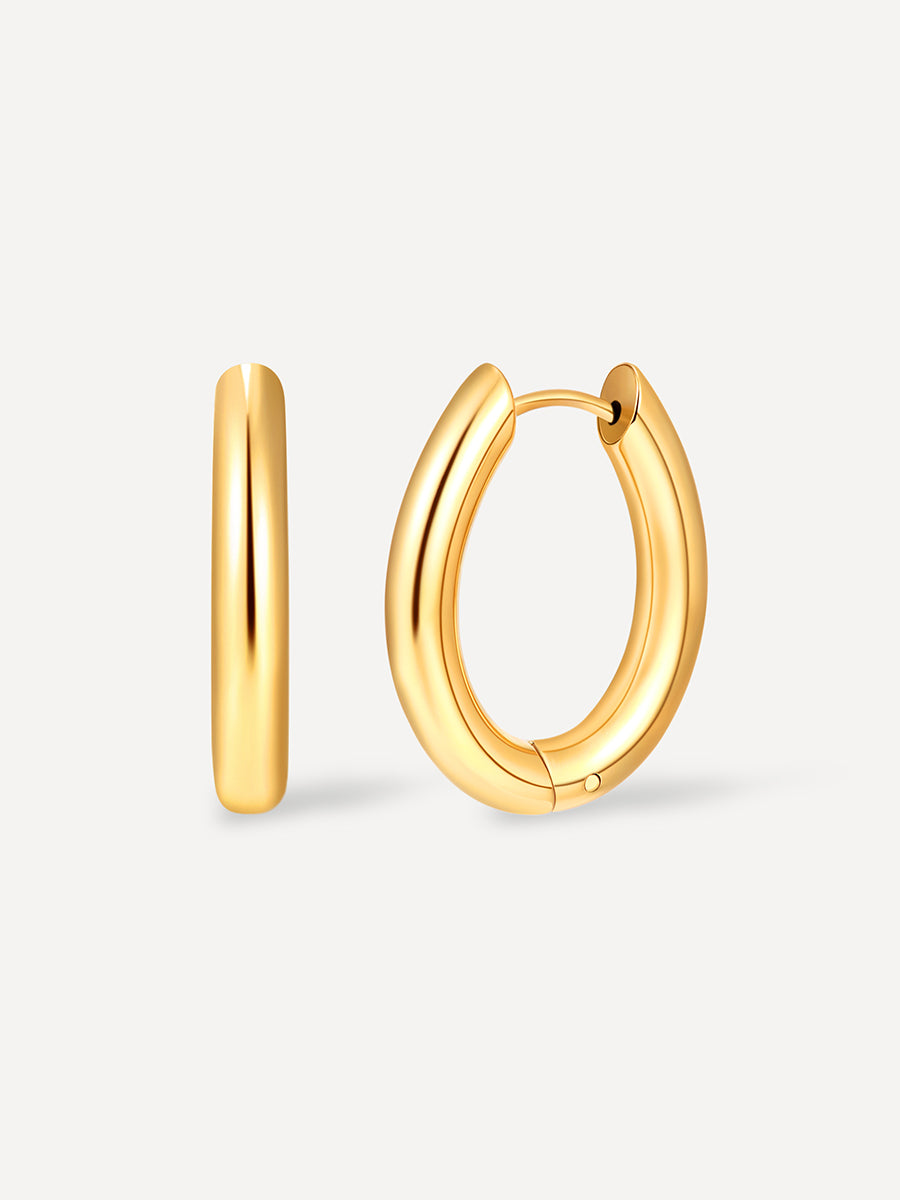 Chunky Oval Ohrringe Gold