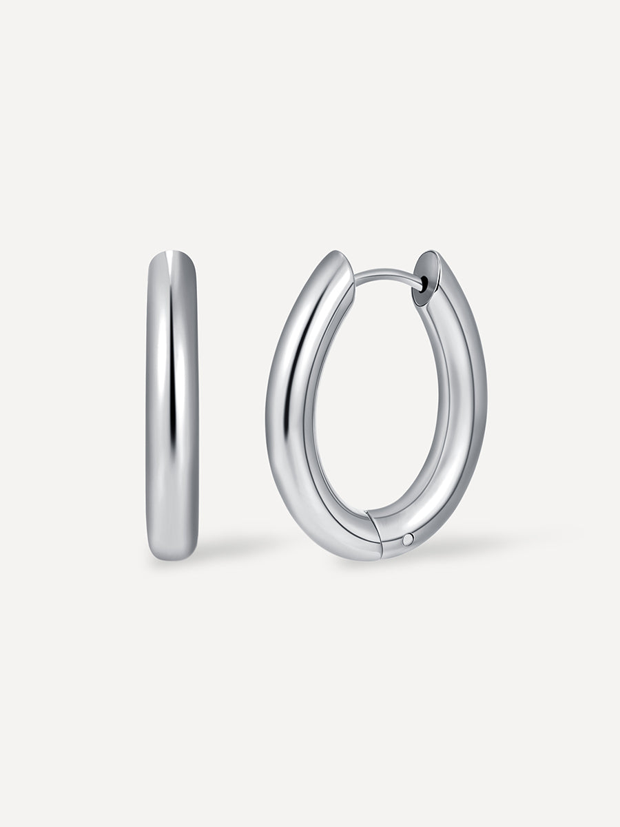 Chunky Oval Ohrringe Silber