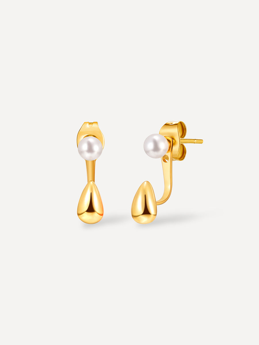 Ocean Drop Pearl Ohrringe Gold