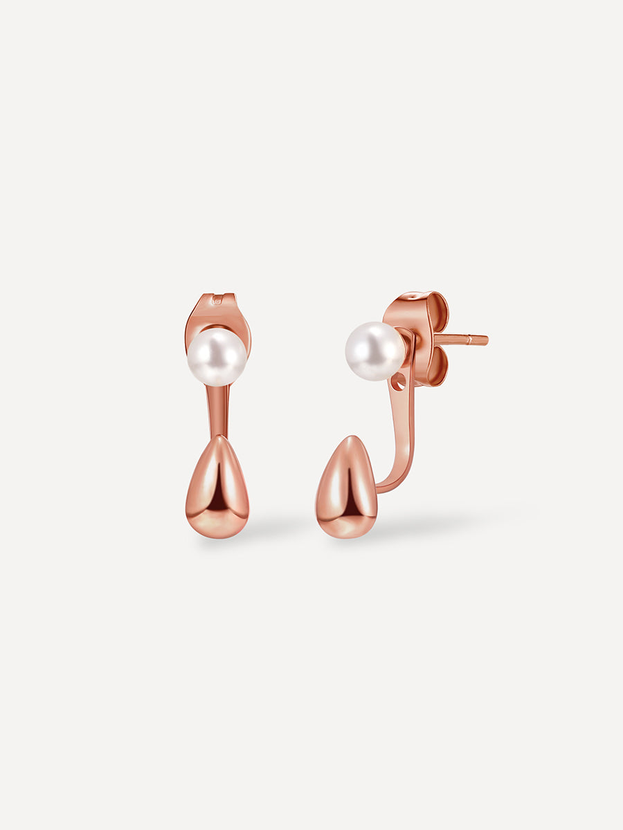 Ocean Drop Pearl Ohrringe Rosegold
