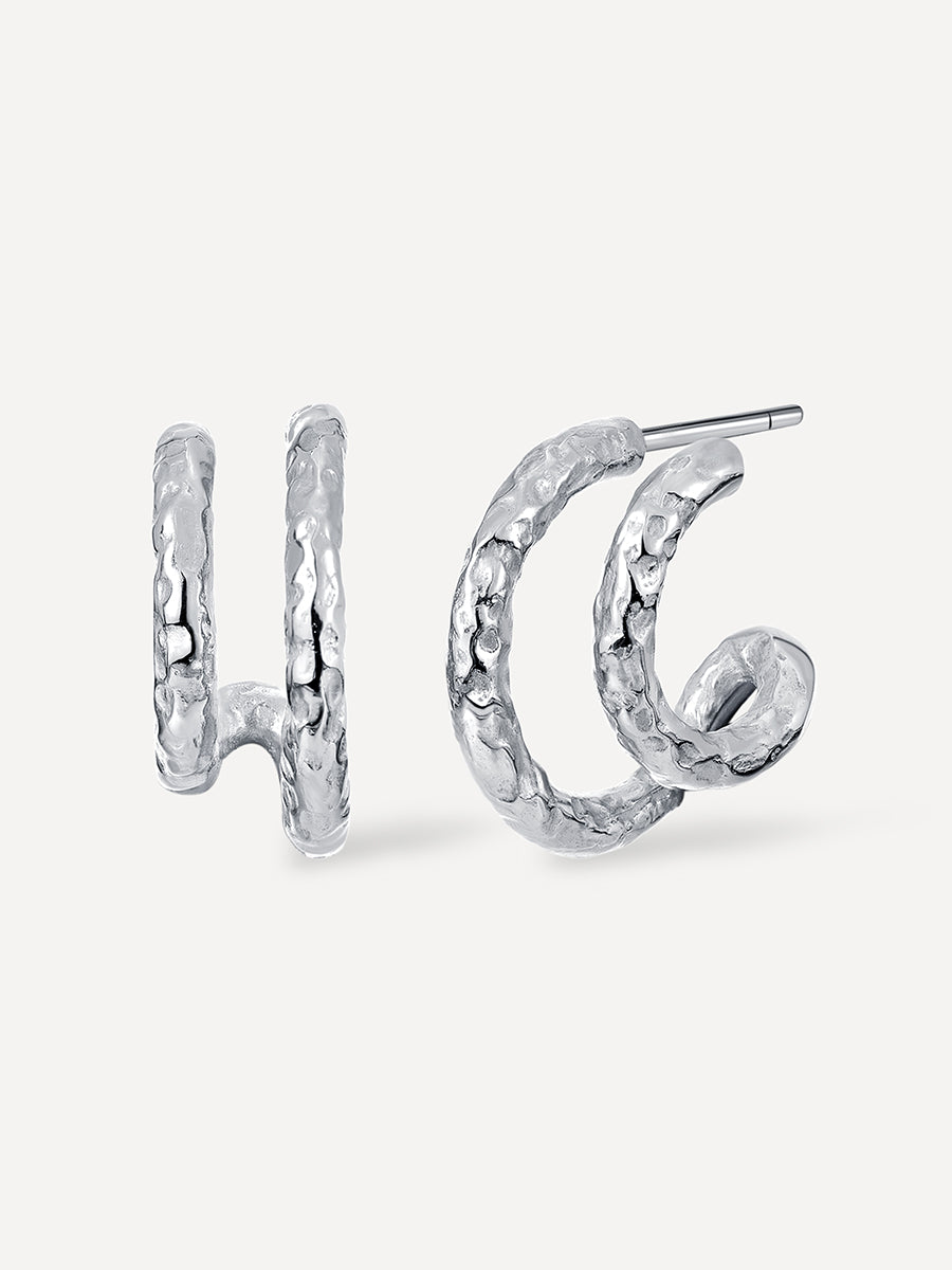 Rose Twining Stem Ohrringe Silber