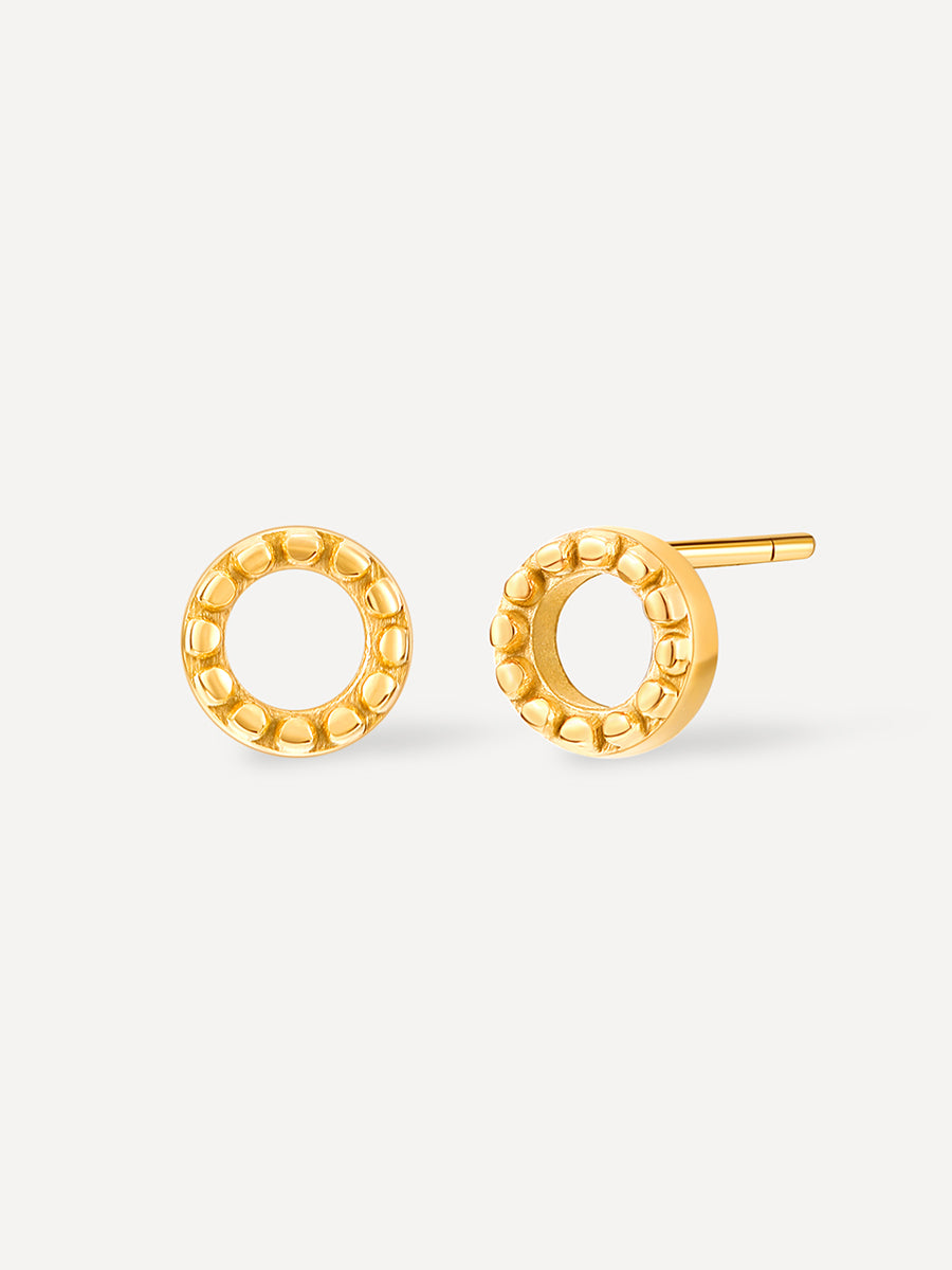 Bubble Round Stud Ohrringe Gold