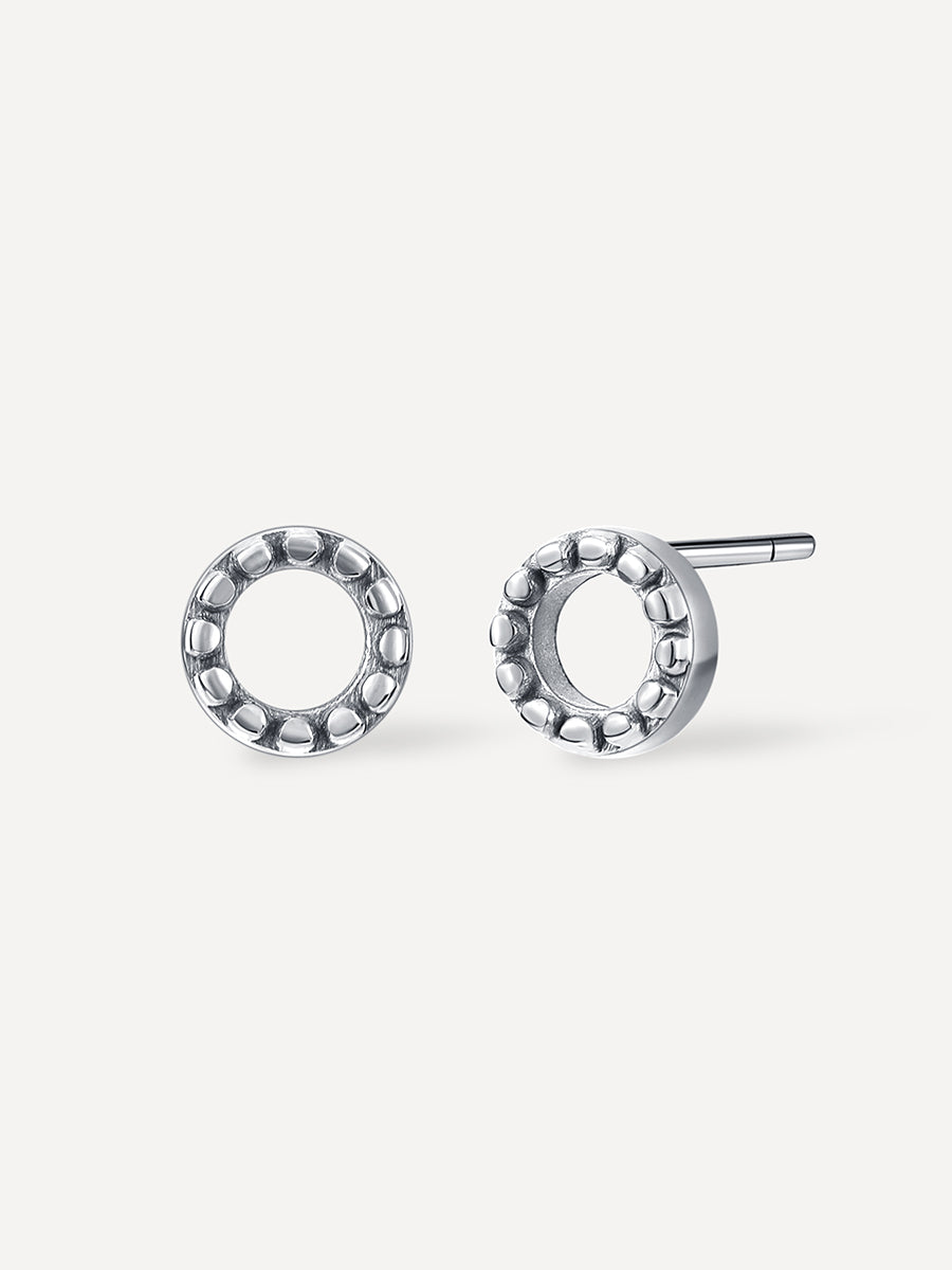 Bubble Round Stud Ohrringe Silber