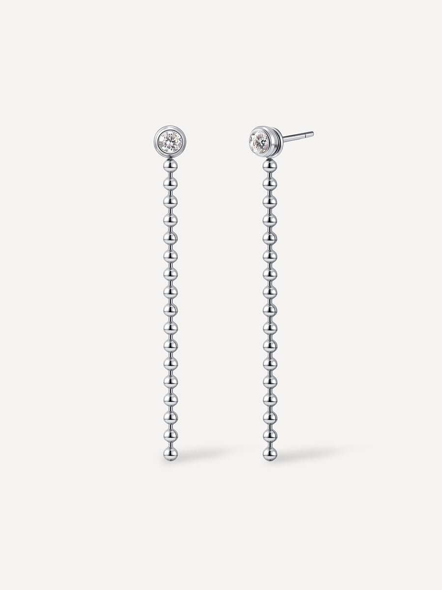 Star Track Tassel Ohrringe Silber