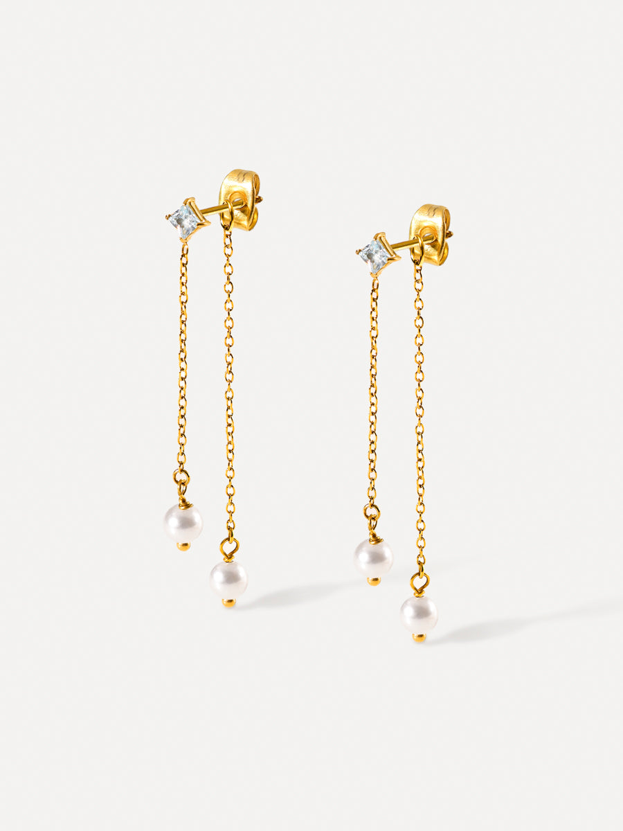 Dangling Pearl Earrings
