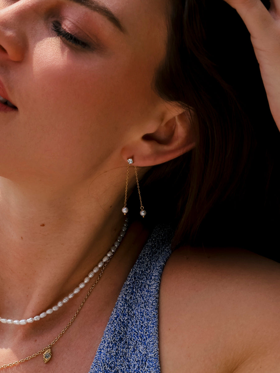 Dangling Pearl Earrings