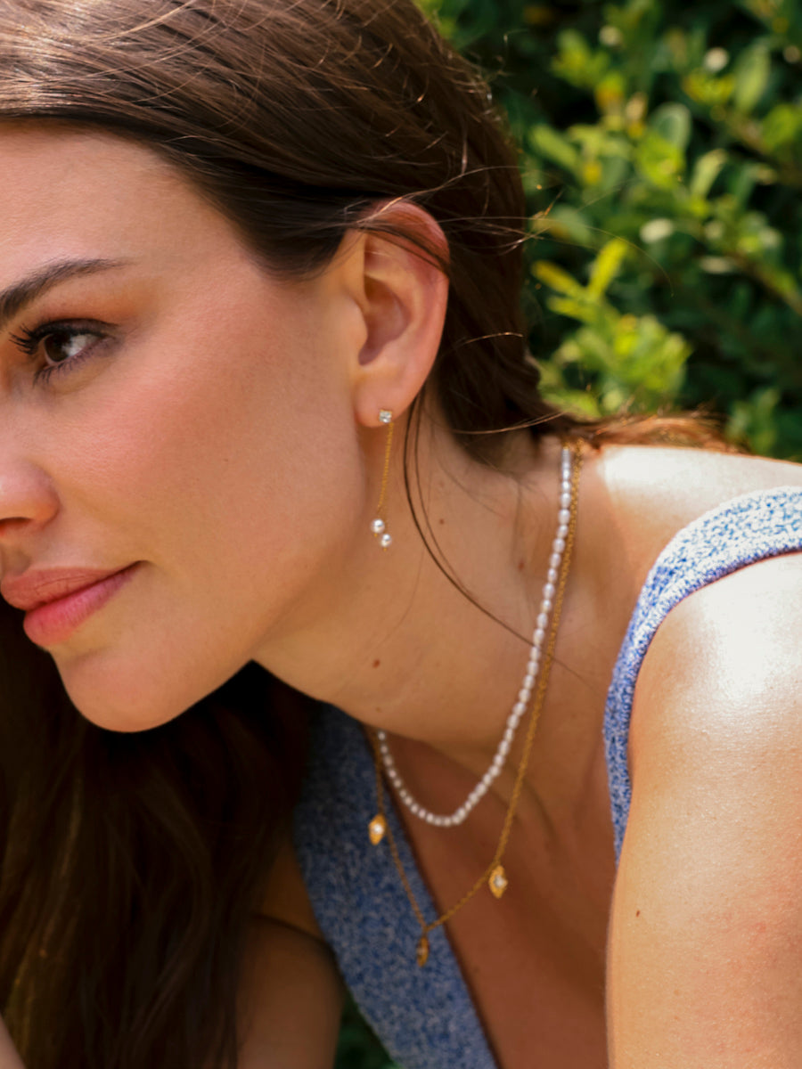 Dangling Pearl Earrings