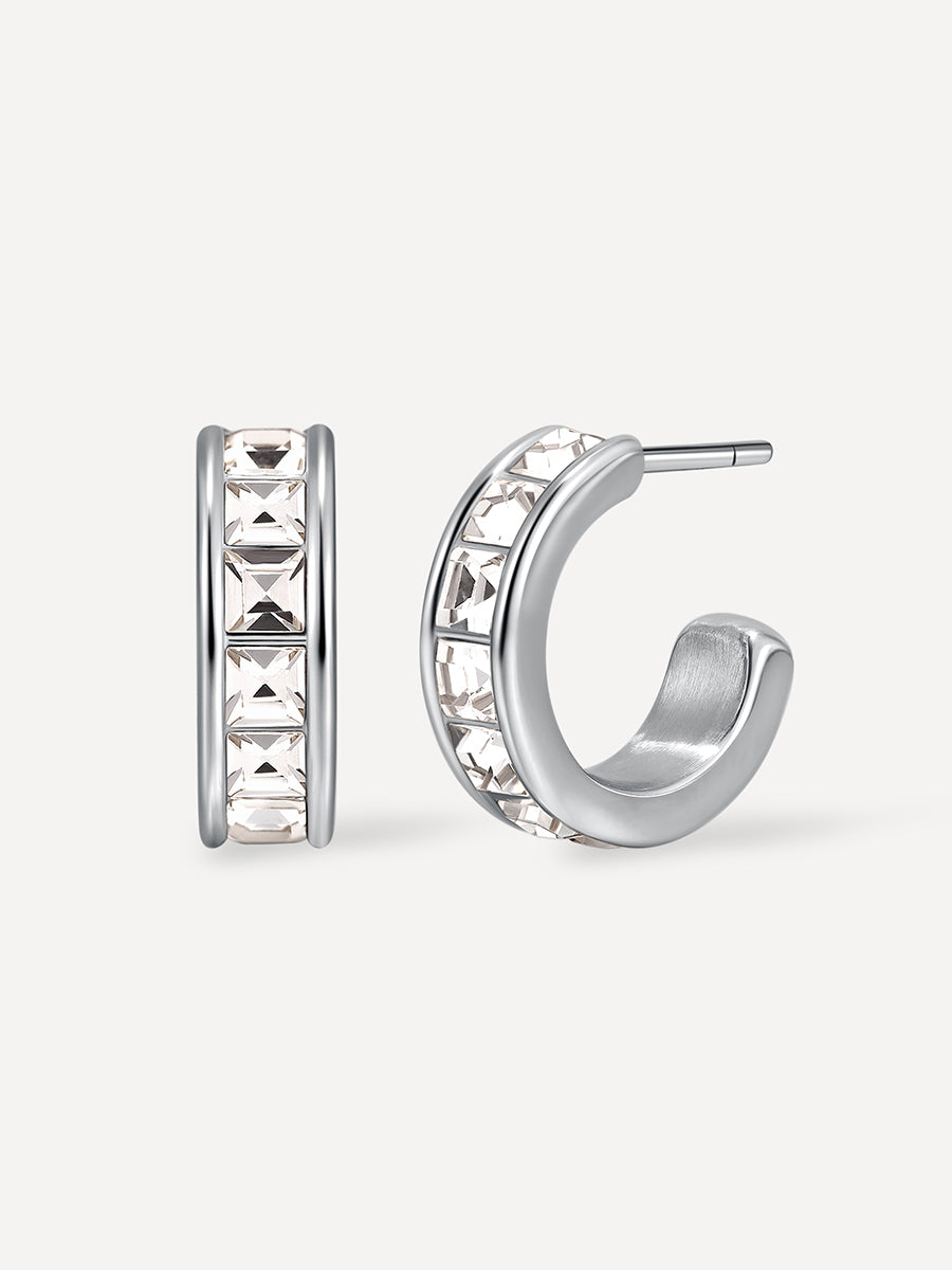 Sparkle Arc Ohrringe Silber