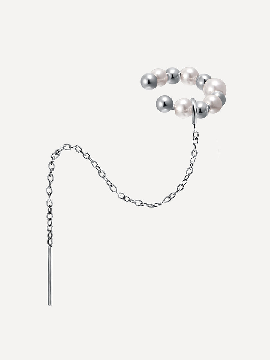 Pearl Stream Earcuff Silber