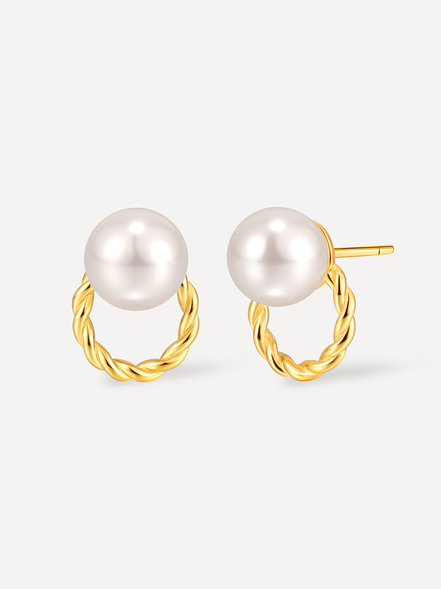 Vintage Wreath Pearl Ohrringe Gold