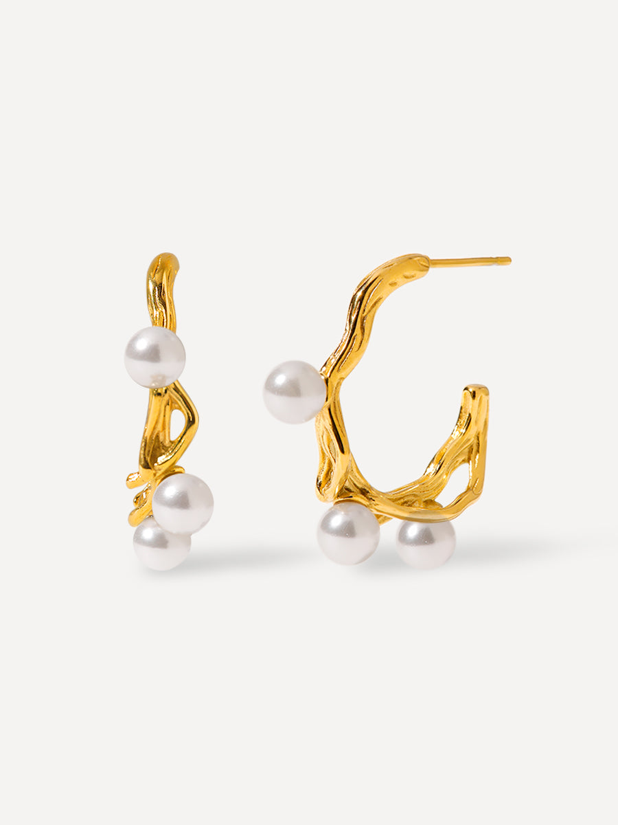 Wrap Pearl Ohrringe Gold