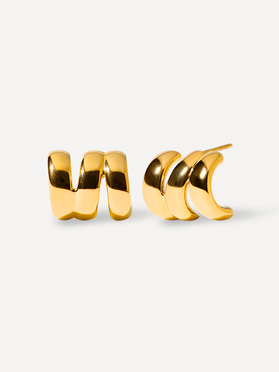 Triad Flowing Ohrringe Gold