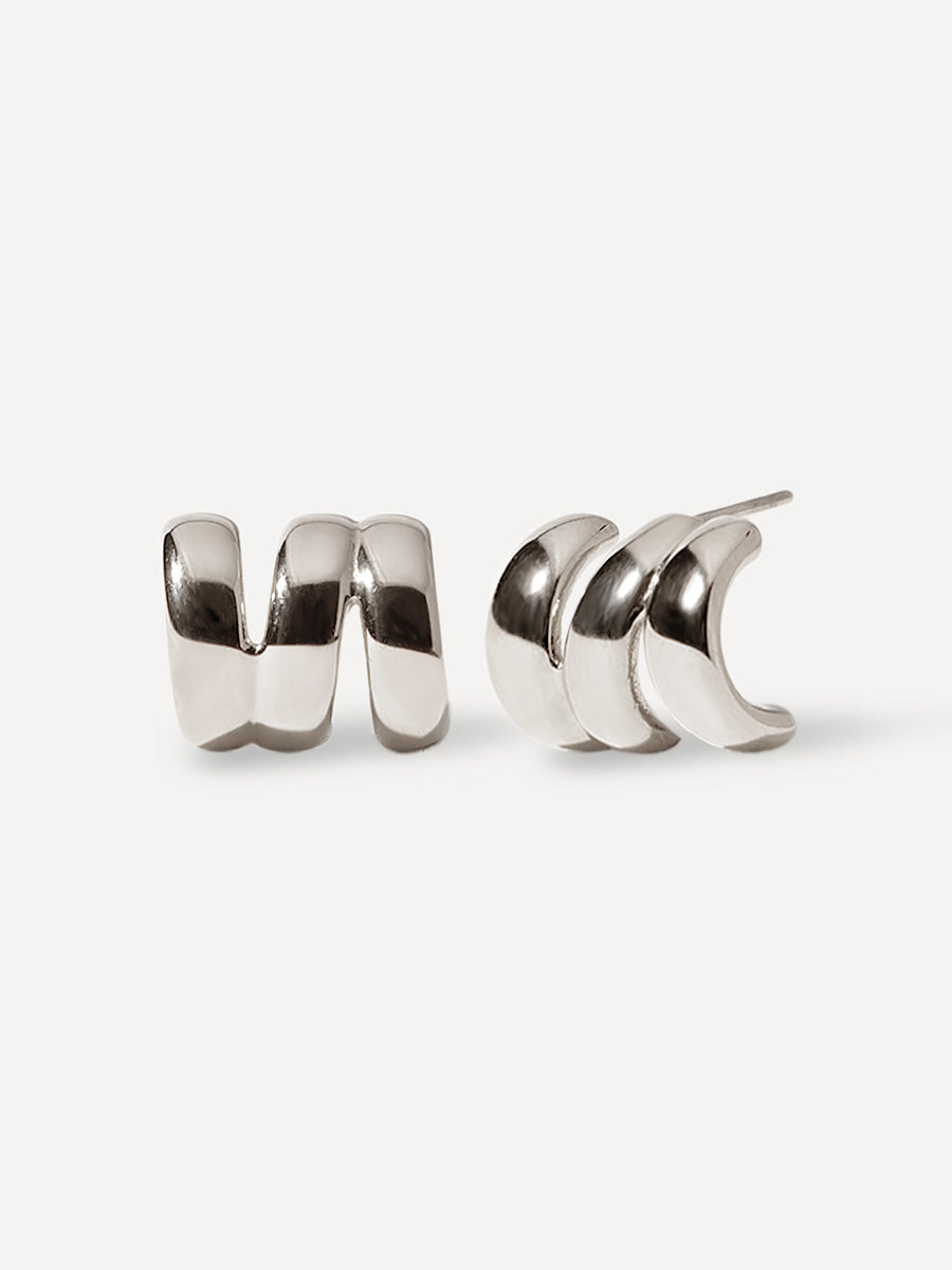 Triad Flowing Ohrringe Silber