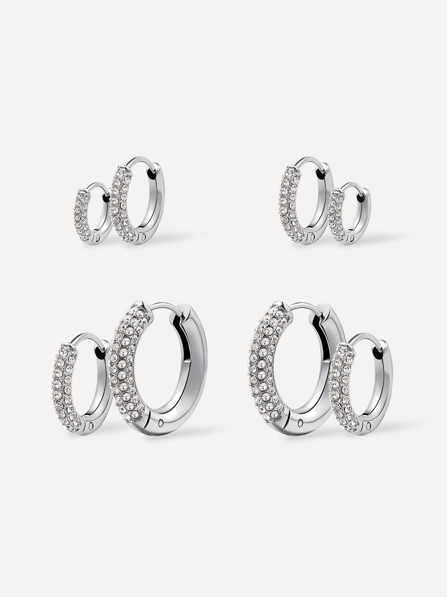 Twinkle Split Ohrringe Set Silber