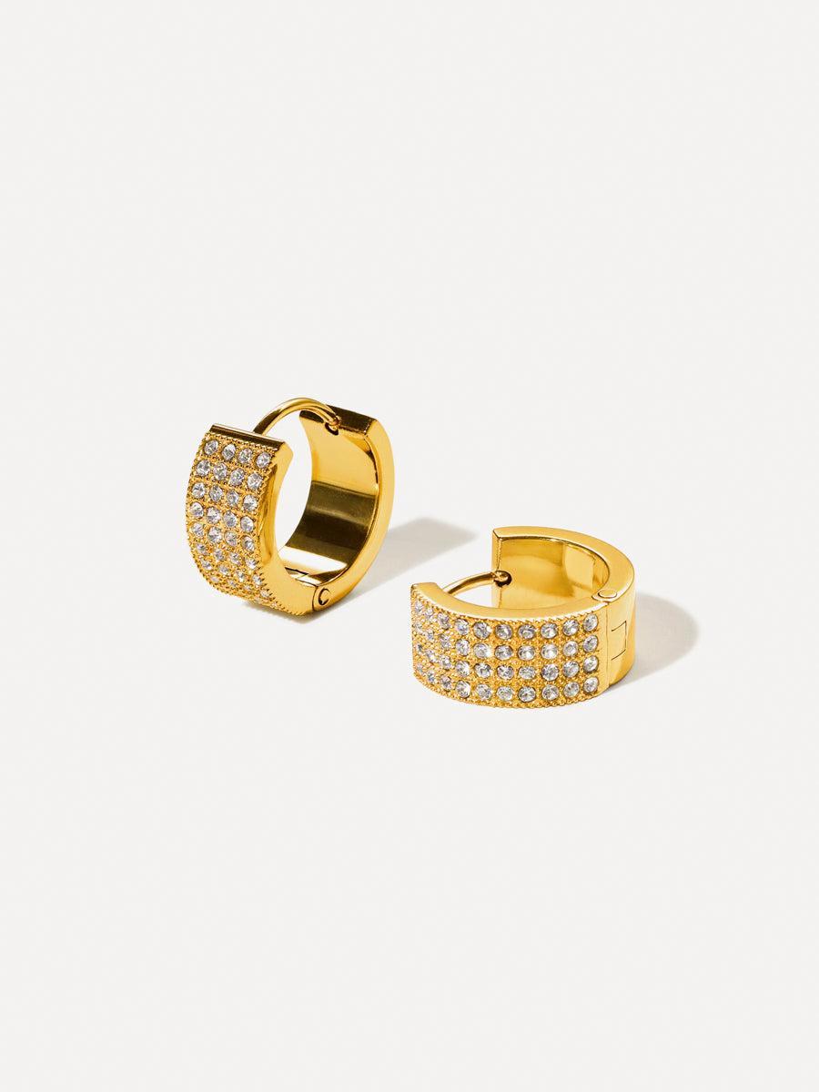 Wide Starry Halo Earrings