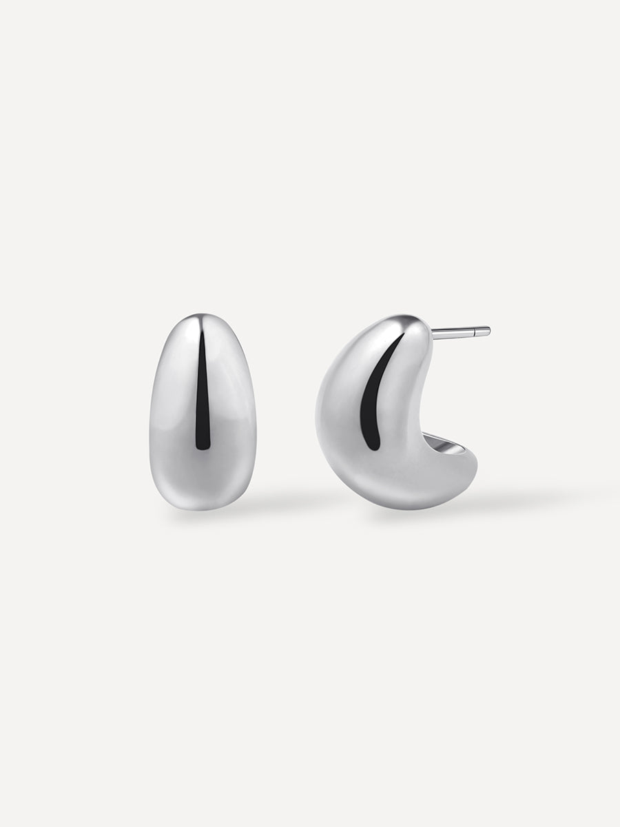 Modern Bean Ohrringe Silber